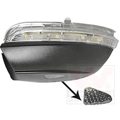 Image de VAN WEZEL 5772917 Clignotant blanc transparent Rétroviseur extérieur gauche avec feu de navigation LED VOLKSWAGEN: Eos, Passat B7 Variant