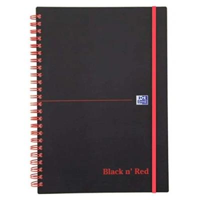 Image de Oxford Black n&#039; Red Cahier à Spirale 14,8x21 cm 140 Pages Lignées A5 Noir