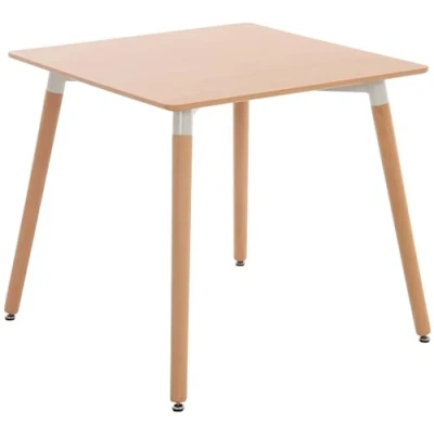 Image de CLP Table De Cuisine Viborg I Salle À Manger Au Design Scandinave pour Le Salon avec Plateau en MDF Structure Hêtre, Couleur:Nature, Taille:80 cm