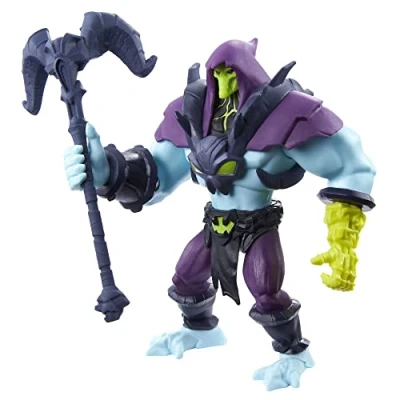 Image de Musclor et Les Maîtres de l’Univers Figurine articulée Skeletor inspirée la série animée, avec fonction combat, jouet pour enfant, HBL67