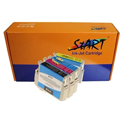 Image de START 4 Cartouches d&#039;encre Compatible avec Epson T0711. T0712. T0713. T0714