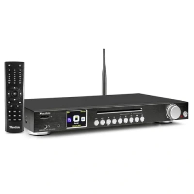 Image de Audizio Ferrera Radio Internet avec Dab+/FM et Lecteur CD Noir, Multimédia WiFi, Réveil, CD, Carte SD, Idéale pour Profiter de Vos Meilleurs Stations Radios chez Vous