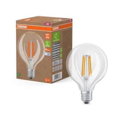 Image de OSRAM LED Superstar Classic Globe G 95 en forme de bouclassique, corps verre transparent, 3,8 W, 806 lm,E27, lumière blanc froid 4000 K, EEK A, diamètre mm.