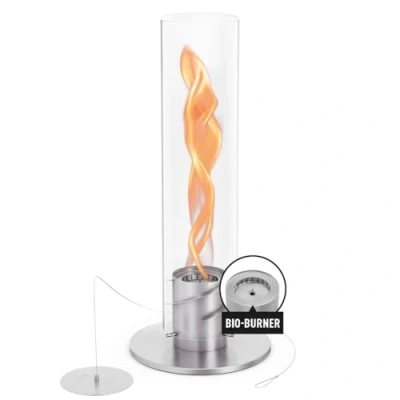 Image de höfats Spin 1500 Argent Nouveau MODELE durée de Combustion prolongée grâce à Technologie cheminée au bioéthanol Liquide pour l&#039;intérieur et l&#039;extérieur, feu Table Acier Inoxydable