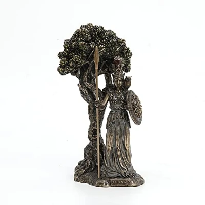 Image de Veronese Design Statue de la déesse Grecque Athéna sous Olivier Finition Bronze