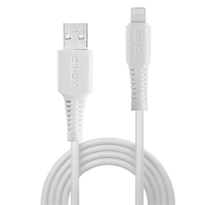 Image de Câble Lightning Lindy 50 cm Blanc Charge et synchronisation Compatible Apple