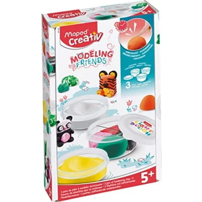 Image de Maped CREATIV Recharge Pots de Pâtes à Modeler Durcissantes Modeling Friends Activité Modelage Pour Fabriquer des Figurines Décoratives Dès 5 Ans 907203 Multicolore 1 set