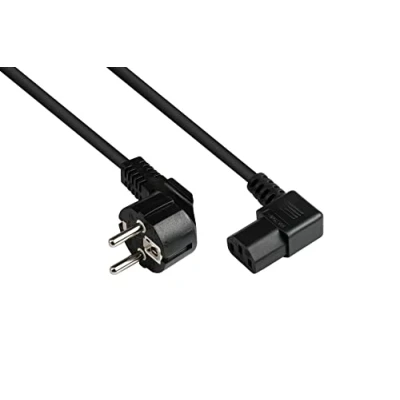 Image de Good Connections Câble d`alimentation coudé à Angle Droit Prise Femelle coudée vers C13 Noir 1,8 m P0131 S018