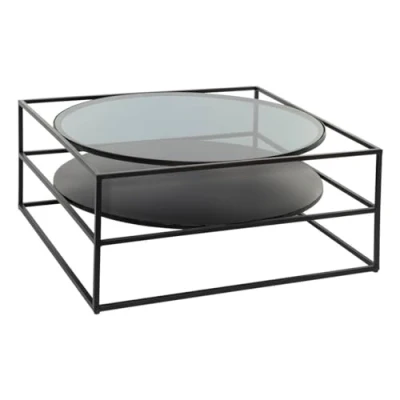 Image de Atmosphera Table Basse Yoho Plateau Verre trempé 90x90 cm