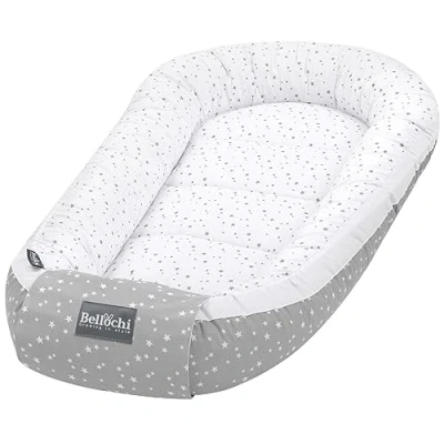 Image de Bellochi Baby Nest Pod de sommeil pour nouveau né 100% coton Certifié Oeko TEX 90x60x12cm avec bords protection polaris