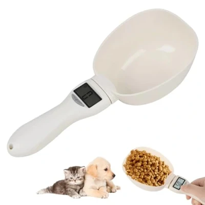 Image de Sporgo balance de cuisine numérique précise à 1 g : 800 écran LCD, cuillère mesure amovible épices, farine, liquide, nourriture chien, aliments, blanche CKN FLPH168