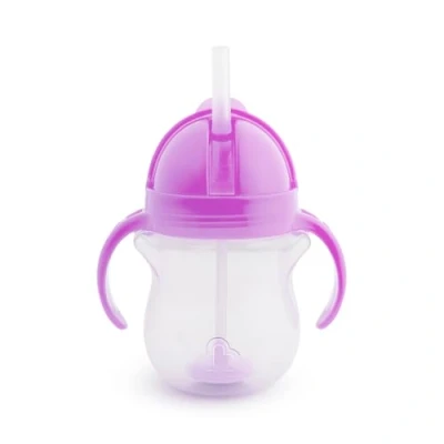 Image de Munchkin Click Lock Tip &amp; Sip Straw Cup, Baby Toddler Sippy Cups with Straw, BPA Free Non Spill Cup,Weighted Childrens Cups, Bottle, Trainer Cup (7 oz/207 ml, Purple)