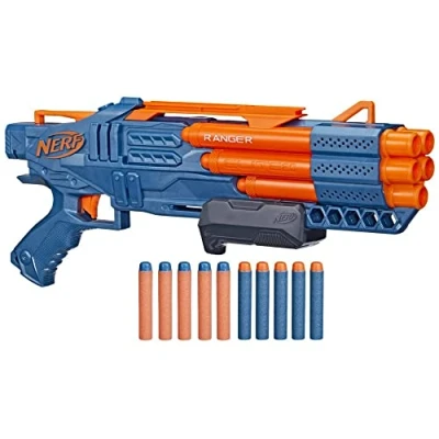 Image de Nerf Elite 2.0, blaster à pompe Ranger PD 5, tir 5 canons, 10 fléchettes Elite, facile utiliser, rangement