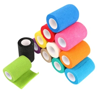 Image de 12 Rouleaux Bandage Autoadhésif Cohésif 7.5 cm x 4,5 m, Non Tissé Auto Adhésif de Bande Cohesive pour Les Mains, Pieds Genoux Doigts, Main, Orteils,