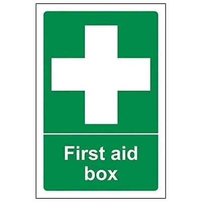 Image de vsafety 31004 an r &quot;First Aid Boîte Premiers Secours Panneau Assemblée, en plastique rigide, Portrait, 150 mm x 200 mm, vert