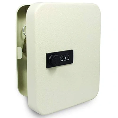 Image de Safe Coffre Fort extérieur à Combinaison pour clés Boite a clefs Murale Code 3 Chiffres avec 20 Crochets y Compris Chevilles accrocher 200 x 160 70 mm