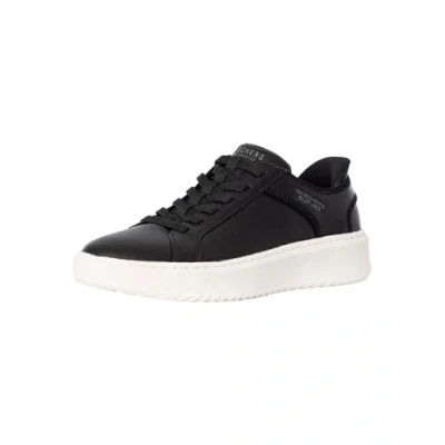Image de Skechers Homme Freins Mains Libres Court Break Double aération Basket, Maille en Cuir Dura Noir, 48.5 EU