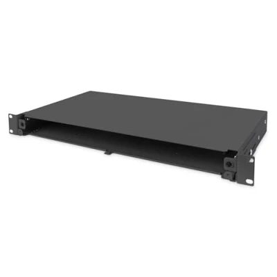 Image de DIGITUS Boîte d&#039;épissure Fibre Optique Panneau de Brassage 19 Pouces 1U Non équipé &amp; sans Cache Noir