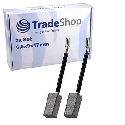 Image de Lot de 2 balais charbon Trade Shop pour Hitachi CNF35U G10SD2 G12SA2 G12SA3 G12SE G12SE2 G13SB2 G13SB3 G13SE G13SE2 6,5 x 9 17 mm