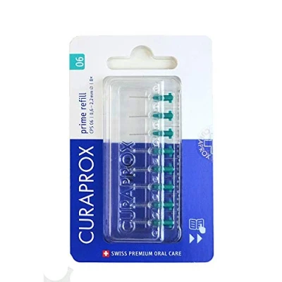 Image de Curaprox Swiss CPS 06 Prime Recharge de brosses interdentaires 8 pièces Bleu