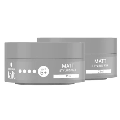 Image de Schwarzkopf TAFT cire coiffante mate (2 x 75 ml) pour une finition avec tenue longue durée, douce les cheveux et le cuir chevelu, végétalienne,