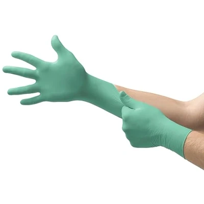 Image de Ansell Microflex 25 101 Gants Jetables en Néoprène, Protection Chimique et Mécanique, Sécurité Industrielle, EPI Professionnel, Vert, Taille S (100 Gants)