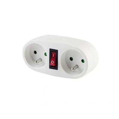 Image de CHACON Biplite Domino Blanc avec Interrupteur 2 x 16 A