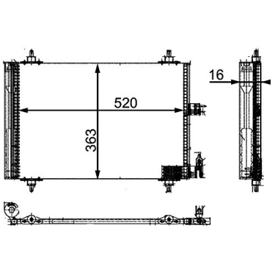Image de MAHLE ORIGINAL AC 323 000P Condenseur De Clim avec déshydrateur 520 CITROËN: Berlingo / First I, Xsara Picasso