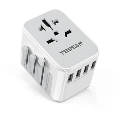 Image de TESSAN Adaptateur Prise Universelle de Voyage, Voyage avec 4 USB, International France vers USA Canada UK Australie Chine Japon, Universel