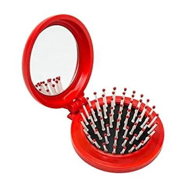 Image de Exen Brosse à cheveux pour femmes avec miroir filles (rouge, 7 x 2 cm) Motif Miraculous