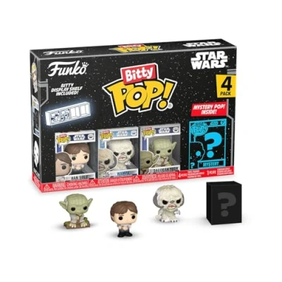 Image de Funko Bitty Pop! SW Han 4pket Une Mini Figurine Mystère en Surprise 2.2 Cm Star Wars Collectionnable Étagère Empilable Incluse Idée de pour Sac Fête