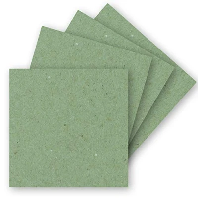 Image de Lot de 50 cartes simples, carrées, 15 x cm, vertes, en papier kraft , 240 g/m², vierges, idéales comme postales et bricolage, faites carton artisanal argileux qualité supérieure