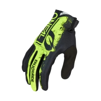 Image de O&#039;NEAL Gants de vélo et Motocross MX MTB DH FR Matériaux durables Flexibles sur Le Dessus la Main ventilé Matrix Glove Shocker V.23 Adulte Noir Jaune Fluo Taille XL