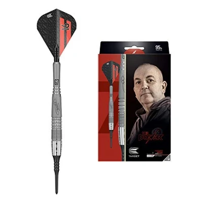 Image de Target Darts Phil Taylor Power 9 Five Gen 7 20G 95% Tungsten, Swiss Point Soft Tip Set Jeu de fléchettes pour Joueurs,