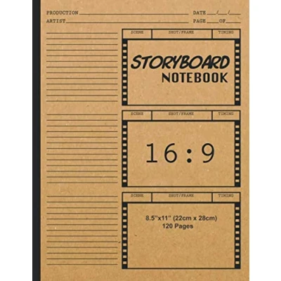 Image de Storyboard Notebook 16:9: Blank Storybook Sketchbook 16:9 Thumbnail Template Panels Large Story Board Sketch Pad Professional Journal ... Directors, Students, Animators &amp; Artists