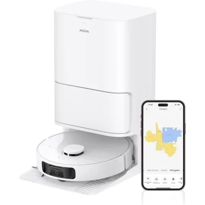 Image de dreame Mova E30 Ultra Robot Aspirateur Laveur avec Vidage Automatique, Nettoyage Automatique des Serpillières, Technologie RoboSwing, Levage Serpillières à 10,5 mm, Aspiration de 7 000 Pa