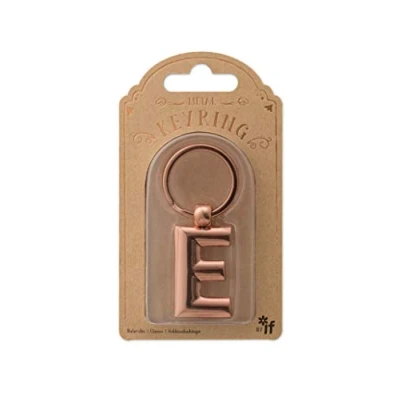 Image de IF Porte clés en métal avec lettres de l&#039;alphabet Or rose E