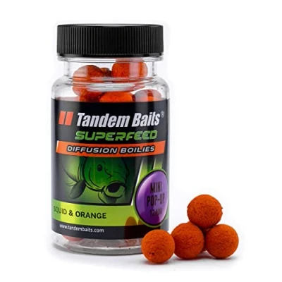 Image de Tandem Baits SuperFeed Diffusion Mini Pop Up Calamar &amp; Orange, D&#039;appâts pour carpes, Pêche de la Carpe, Peche, Ups, Bouillette Professionnel Accessoires Carpe 12mm 30g