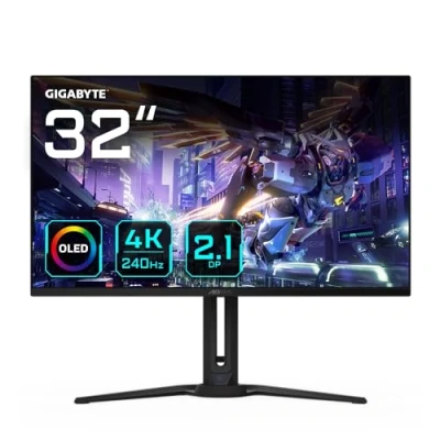 Image de Gigabyte Écran de Jeu AORUS FO32U2P OLED 32 3840 x 2160 (UHD), 240Hz, 0,03ms, 250 CD/m², KVM, FreeSync Premium Pro, DisplayHDR True Black 400, DisplayPort 2.1