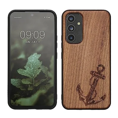 Image de kwmobile Housse Compatible avec Samsung Galaxy A54 5G Coque Étui de Protection Rigide Antichoc Cadre en TPU Brun foncé