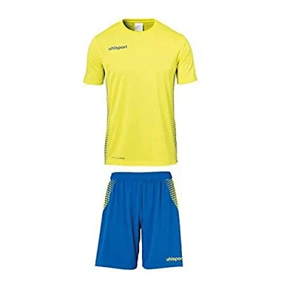 Image de uhlsport Score Kit Homme Maillot&amp;Shorts Set, limonenjaune/azurbleu, XL