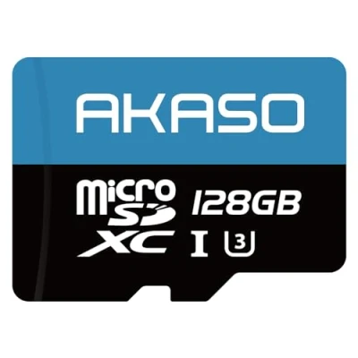 Image de AKASO 128 Go Carte Mémoire MicroSDXC, U3, Compatible avec Caméra Sport