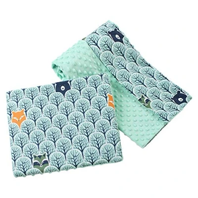 Image de Couverture bébé avec Oreiller 100% Coton Minky pour Enfants Bilatéral 75x100 + 35x30cm Ensemble Multifonctionnel Un lit Medi Partners