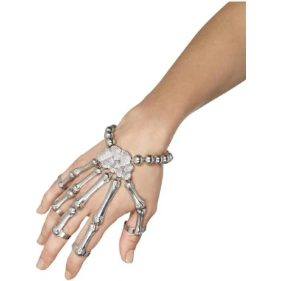 Image de Smiffys Bracelet main de squelette, Argent