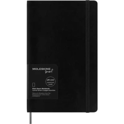 Image de Moleskine Smart Notebook, système d&#039;écriture intelligent, carnet de notes intelligent avec couverture souple, pages blanches et fermeture à élastique, grand format 13 x 21, couleur noire