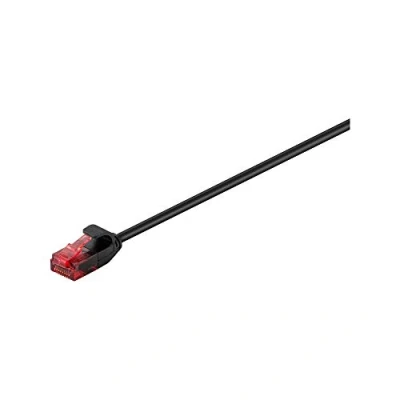 Image de goobay Cordon de raccordement RJ 45 (M) pour 5 m UTP CAT 6 verrouillé, rond, sans crochet noir
