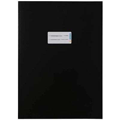 Image de HERMA 19745 Lot de 10 couvertures pour cahiers d&#039;école, format A4, en carton noir, avec champ d&#039;inscription, papier solide et extra fort, couleur