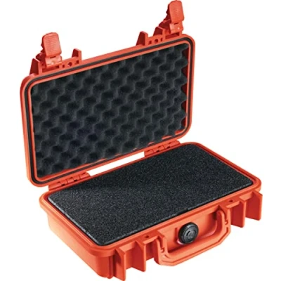 Image de PELI 1170 valise de protection, étanche IP67, capacité 3L, fabriquée aux États Unis, avec insert en mousse personnalisable, couleur: orange