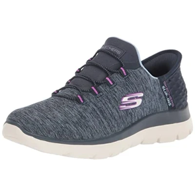 Image de Skechers Femme Summits Dazzling Haze Basket, Bleu Marine, 36.5 EU Large