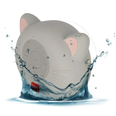 Image de Legami Mains Libres et Haut Parleur sans Fil résistant à l&#039;eau, thème Kitty, Fil, Compatible avec Tous Les appareils Technologie câble USB Inclus, 9 x 8,5 5 m